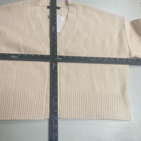 LILLUSORY Women’s Soft Knit Oversized Short Button Down Sweater Cardigan XL TAN - Picture 14 of 14